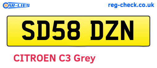 SD58DZN are the vehicle registration plates.