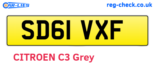 SD61VXF are the vehicle registration plates.