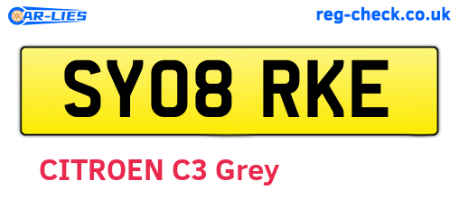 SY08RKE are the vehicle registration plates.