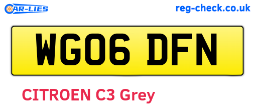 WG06DFN are the vehicle registration plates.
