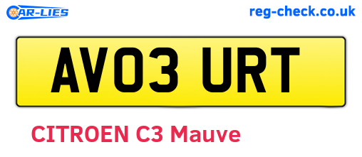 AV03URT are the vehicle registration plates.