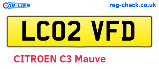 LC02VFD are the vehicle registration plates.
