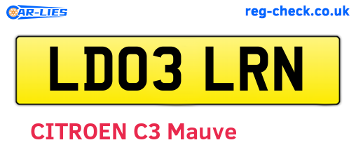 LD03LRN are the vehicle registration plates.