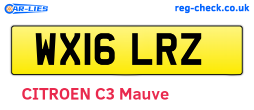 WX16LRZ are the vehicle registration plates.