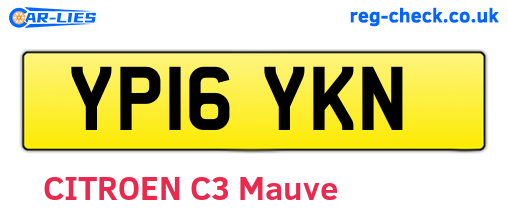 YP16YKN are the vehicle registration plates.
