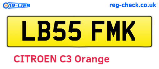 LB55FMK are the vehicle registration plates.