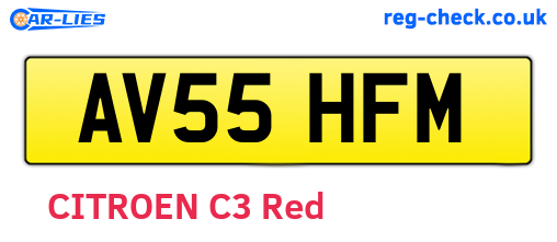 AV55HFM are the vehicle registration plates.