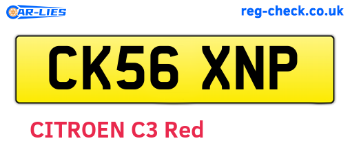 CK56XNP are the vehicle registration plates.