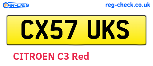 CX57UKS are the vehicle registration plates.