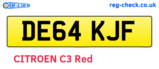 DE64KJF are the vehicle registration plates.