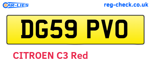 DG59PVO are the vehicle registration plates.