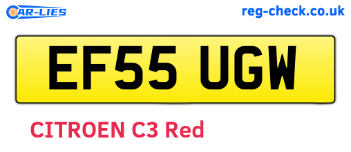 EF55UGW are the vehicle registration plates.