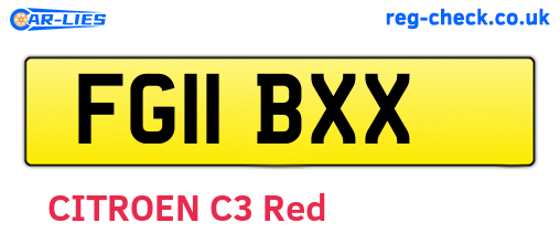 FG11BXX are the vehicle registration plates.