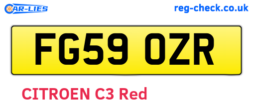 FG59OZR are the vehicle registration plates.