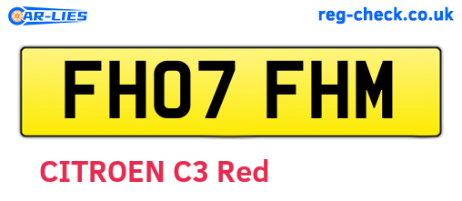 FH07FHM are the vehicle registration plates.