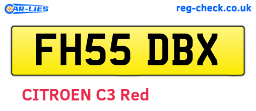 FH55DBX are the vehicle registration plates.