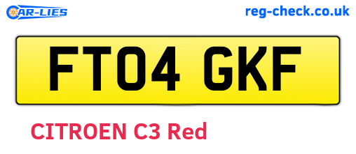 FT04GKF are the vehicle registration plates.
