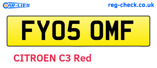 FY05OMF are the vehicle registration plates.