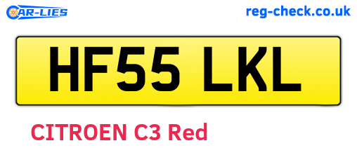 HF55LKL are the vehicle registration plates.