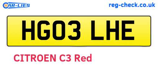 HG03LHE are the vehicle registration plates.