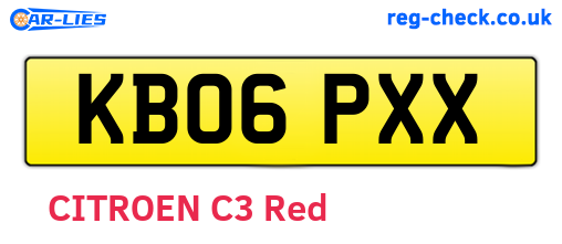 KB06PXX are the vehicle registration plates.