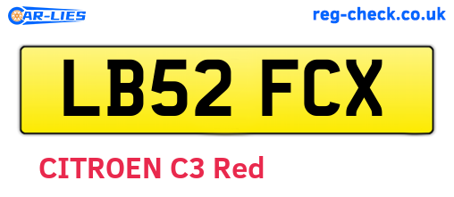 LB52FCX are the vehicle registration plates.