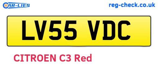 LV55VDC are the vehicle registration plates.