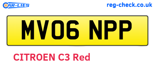 MV06NPP are the vehicle registration plates.