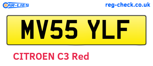 MV55YLF are the vehicle registration plates.