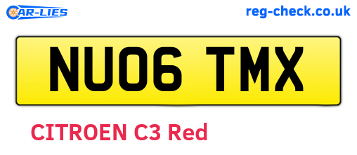 NU06TMX are the vehicle registration plates.