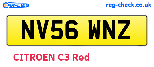 NV56WNZ are the vehicle registration plates.