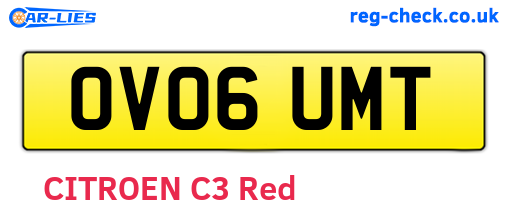 OV06UMT are the vehicle registration plates.