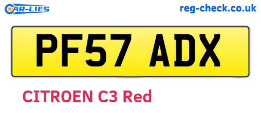 PF57ADX are the vehicle registration plates.