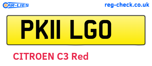 PK11LGO are the vehicle registration plates.