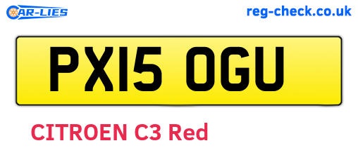 PX15OGU are the vehicle registration plates.