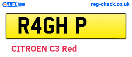 R4GHP are the vehicle registration plates.