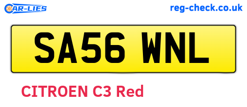 SA56WNL are the vehicle registration plates.