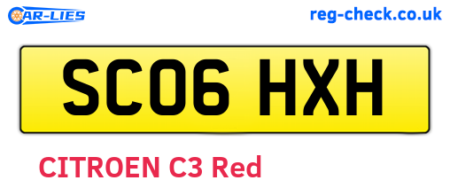 SC06HXH are the vehicle registration plates.