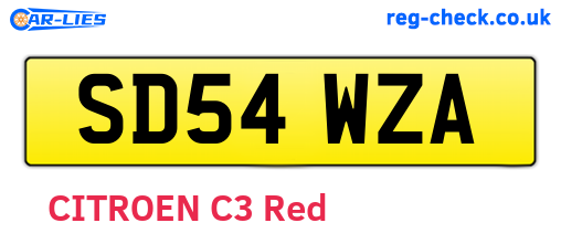 SD54WZA are the vehicle registration plates.