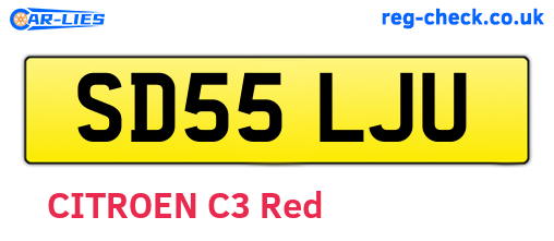 SD55LJU are the vehicle registration plates.
