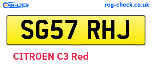 SG57RHJ are the vehicle registration plates.