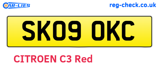 SK09OKC are the vehicle registration plates.