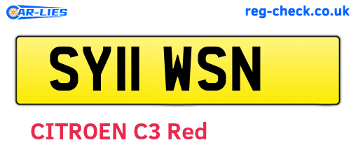 SY11WSN are the vehicle registration plates.