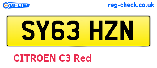 SY63HZN are the vehicle registration plates.