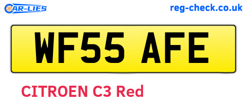 WF55AFE are the vehicle registration plates.