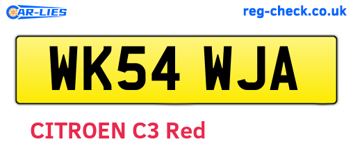 WK54WJA are the vehicle registration plates.