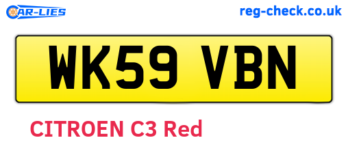 WK59VBN are the vehicle registration plates.