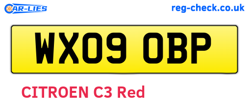 WX09OBP are the vehicle registration plates.