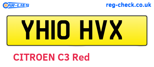 YH10HVX are the vehicle registration plates.