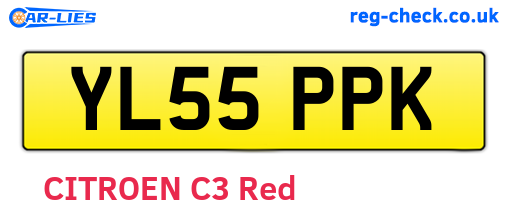 YL55PPK are the vehicle registration plates.